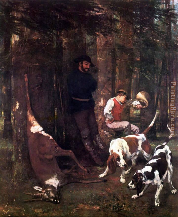 Gustave Courbet The booty hunting with dogs